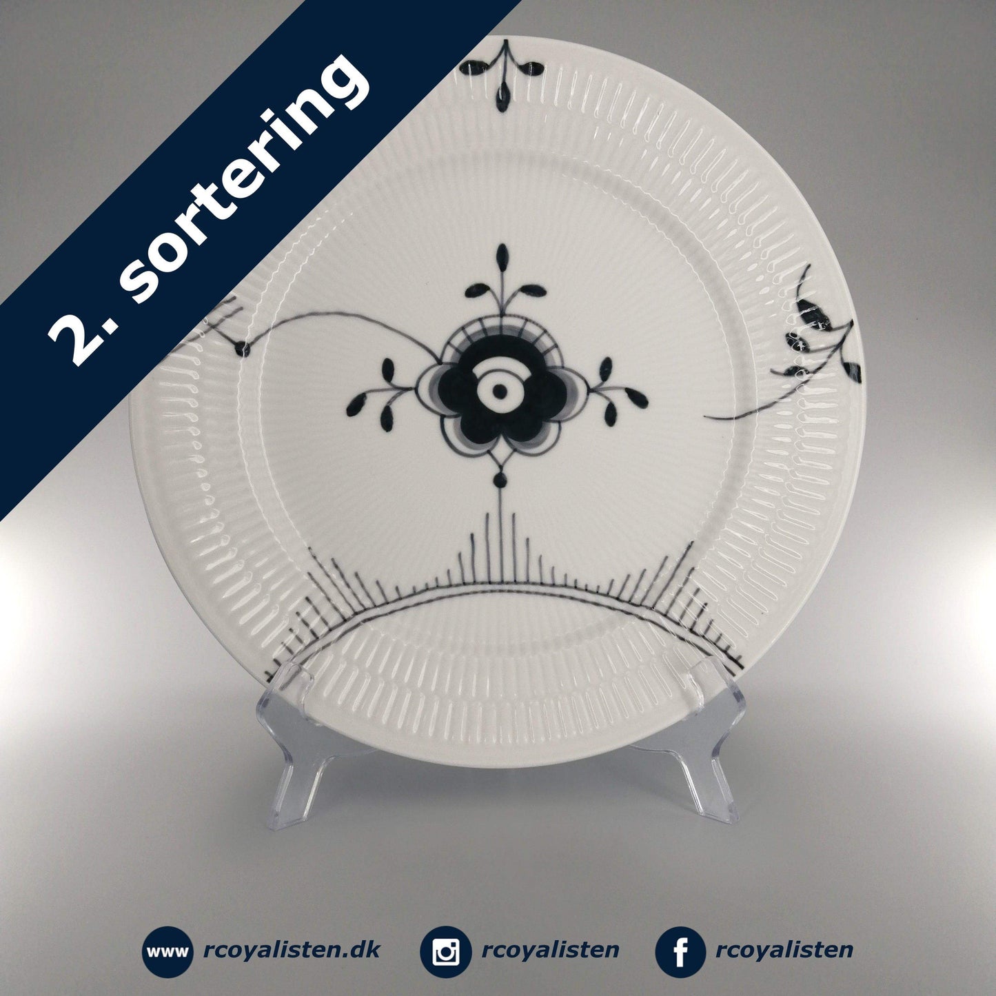 Sort Mega Riflet Tallerken #4 (27 cm) - RCoyalisten.dk