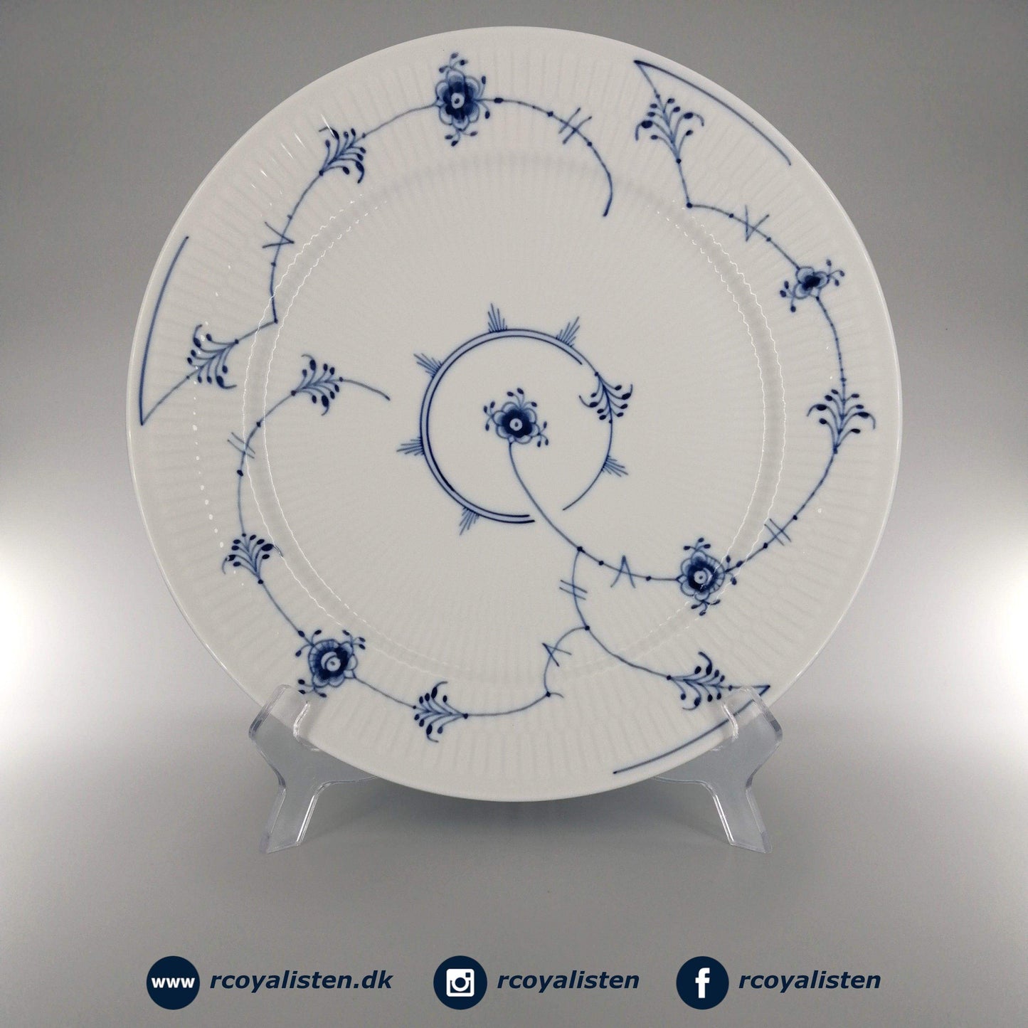 Musselmalet Riflet Blue Copenhagen Tallerken (27 cm) - RCoyalisten.dk