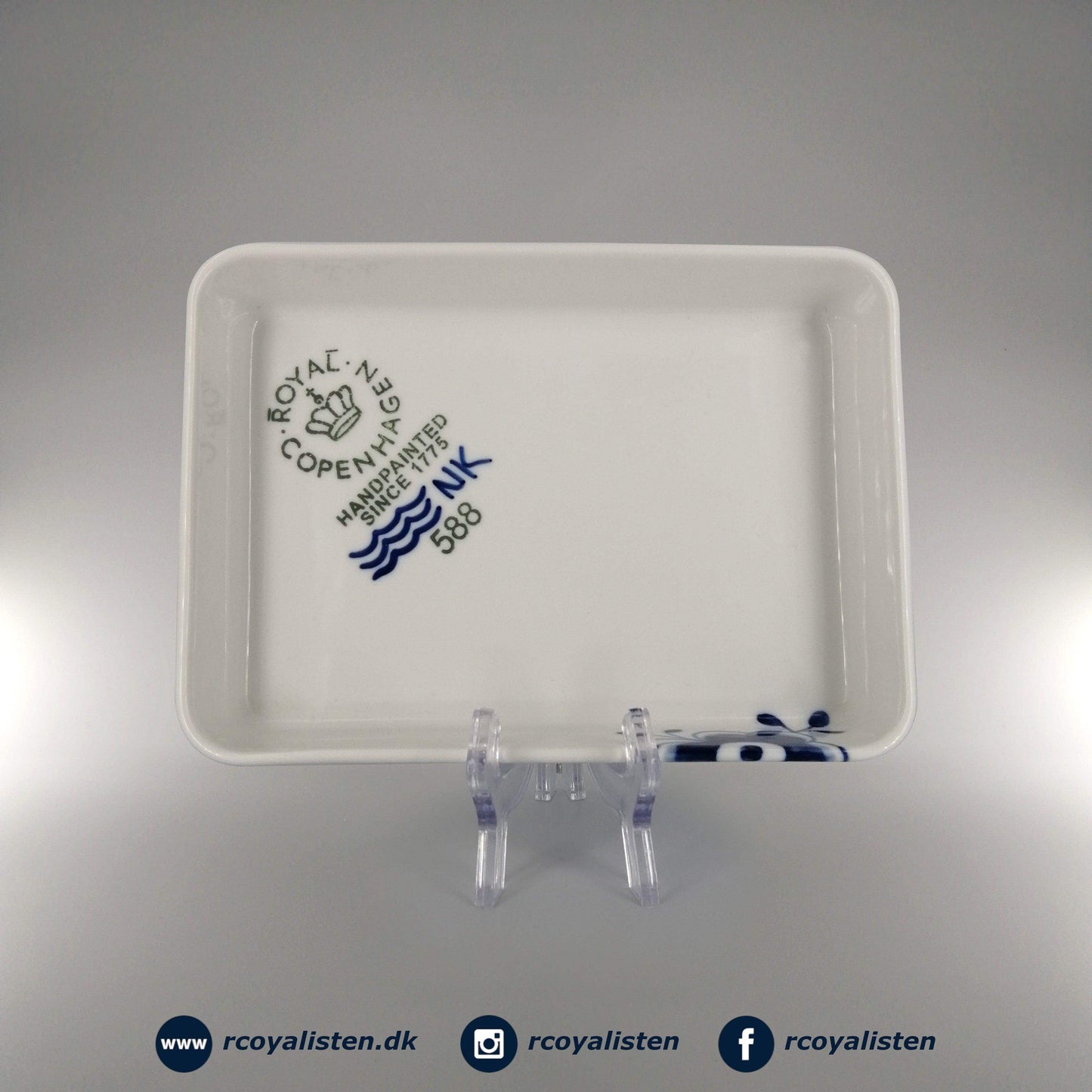 Blå Mega Riflet Rektangulær Fad (22 x 16 cm) - RCoyalisten.dk