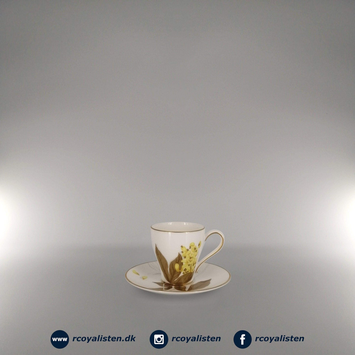 Flora Espressokop med Underkop (10 cl) - Guldregn - RCoyalisten.dk