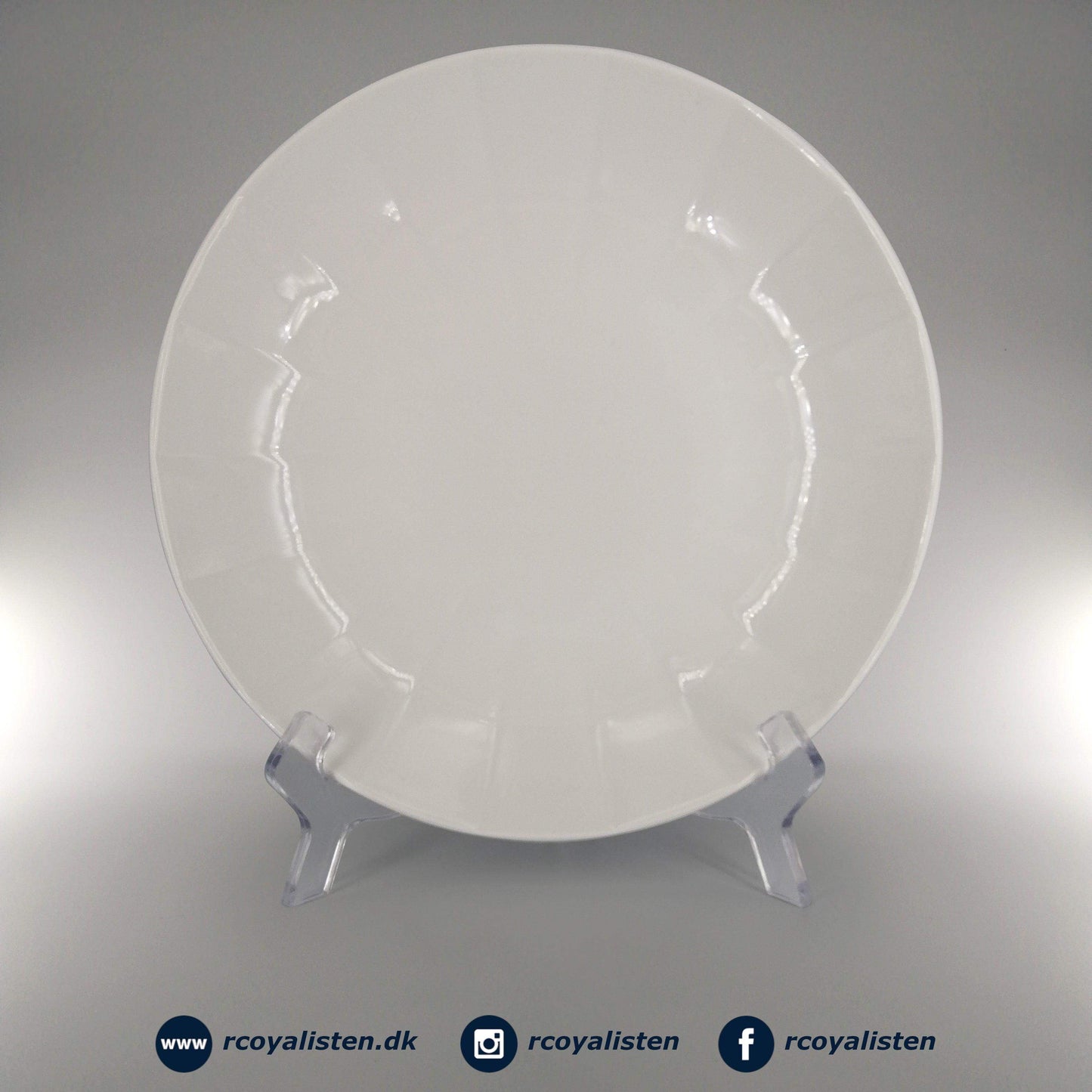 Hvid Facet Dyb Tallerken (24 cm) - RCoyalisten.dk