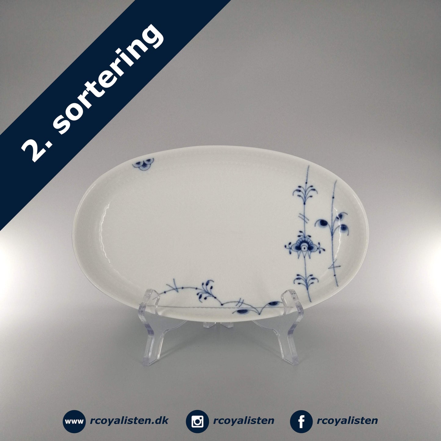 Blå Palmette Fad (23 cm) - RCoyalisten.dk