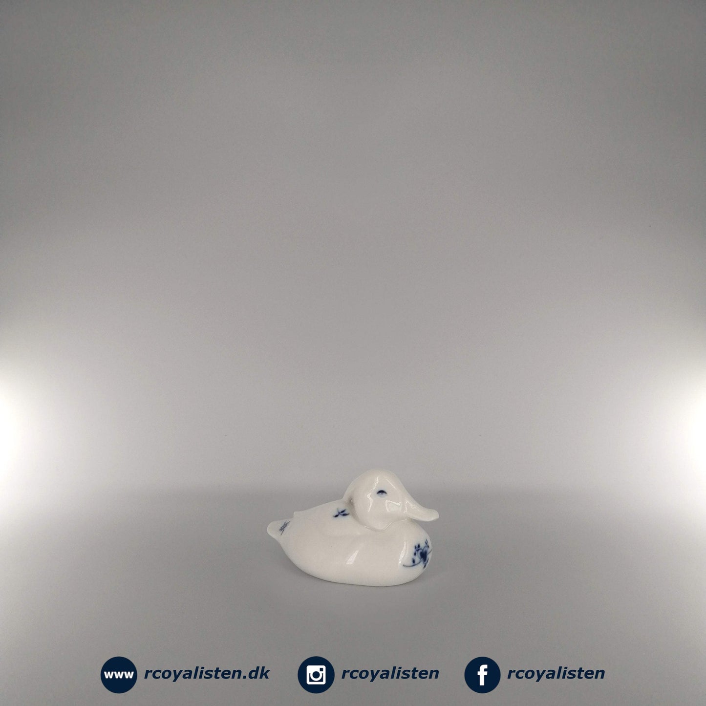 Musselmalet Riflet Figur - And (6 cm) - RCoyalisten.dk