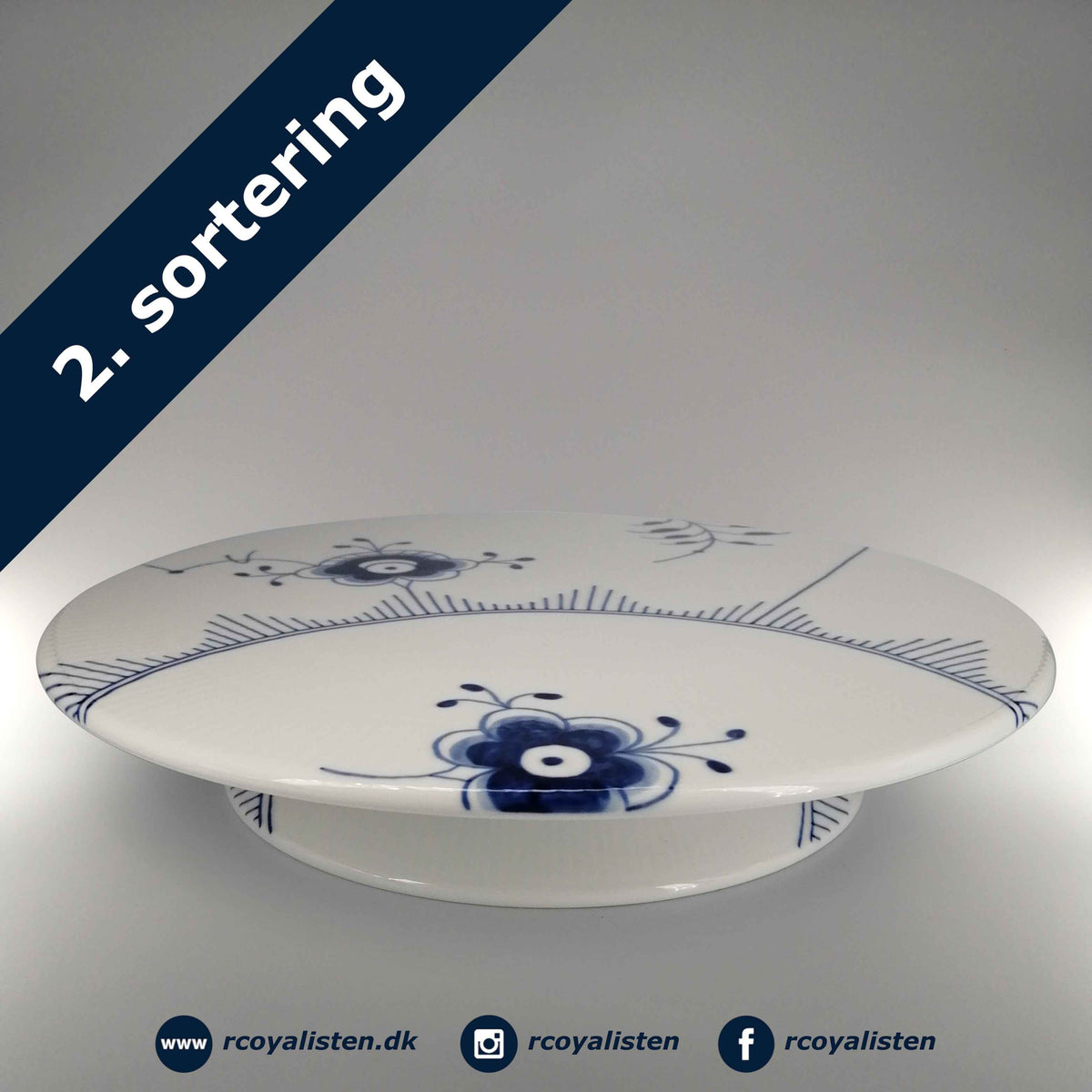 Blå Mega Riflet Lagkagefad (32 cm)