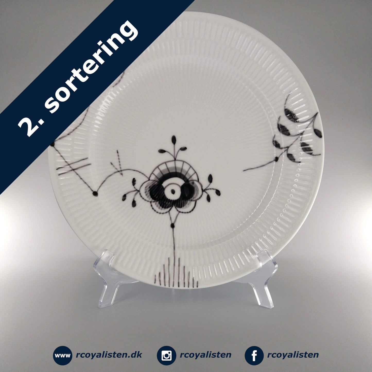 Sort Mega Riflet Tallerken #6 (27 cm) - RCoyalisten.dk