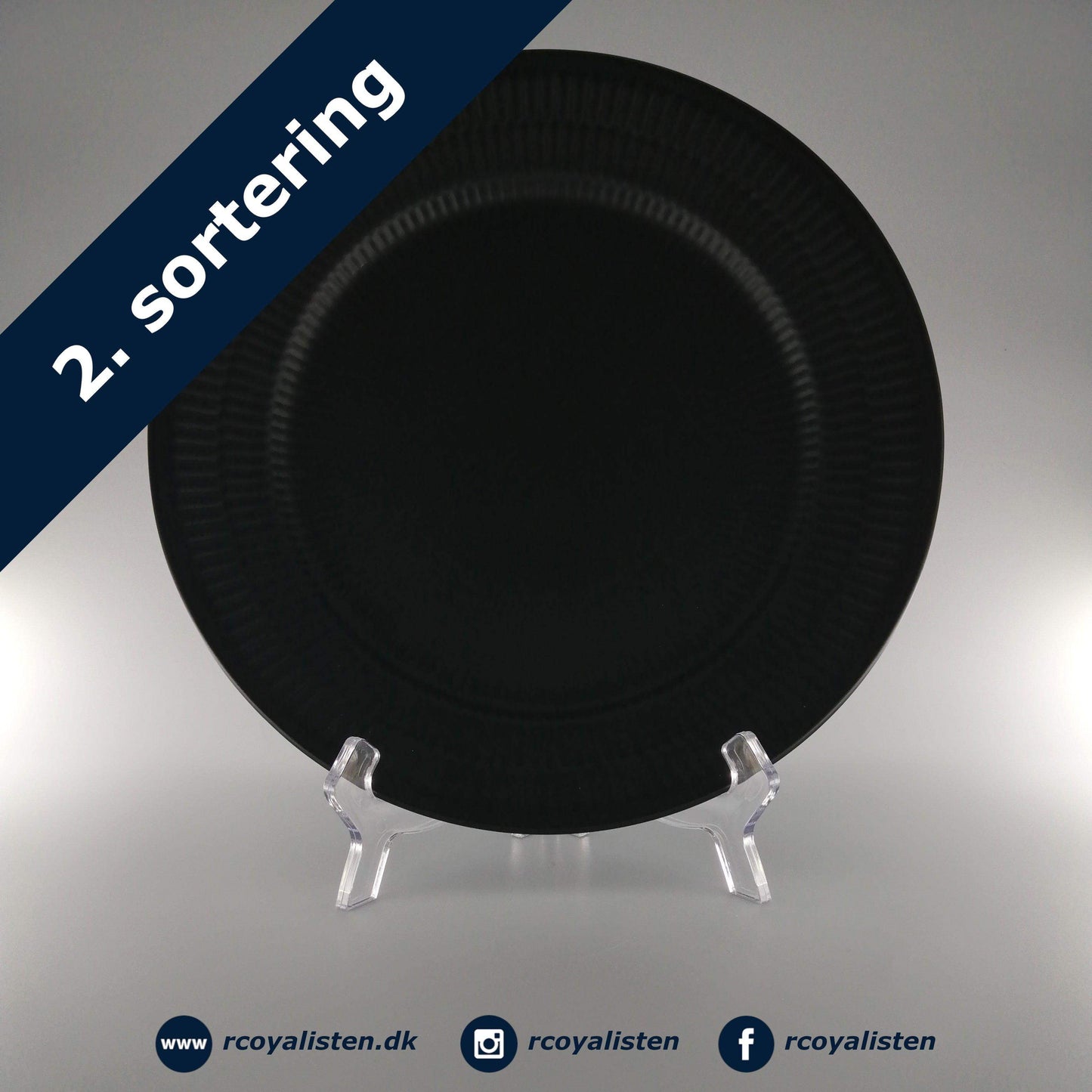 Sort Riflet Tallerken (27 cm) - RCoyalisten.dk