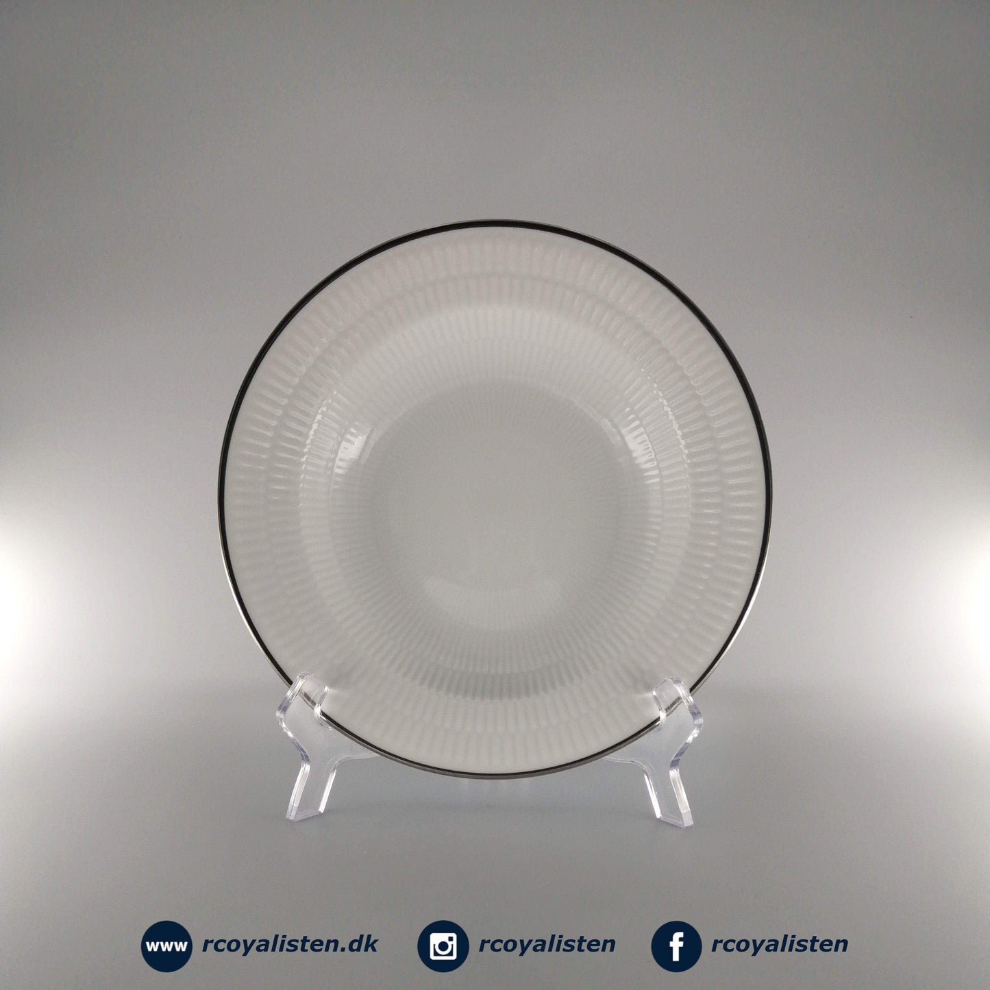 Riflet Platin Dyb Tallerken (21 cm) - RCoyalisten.dk
