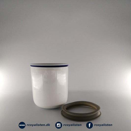 Hvid Riflet Opbevaringskrukke (13 cm / 80 cl) - RCoyalisten.dk