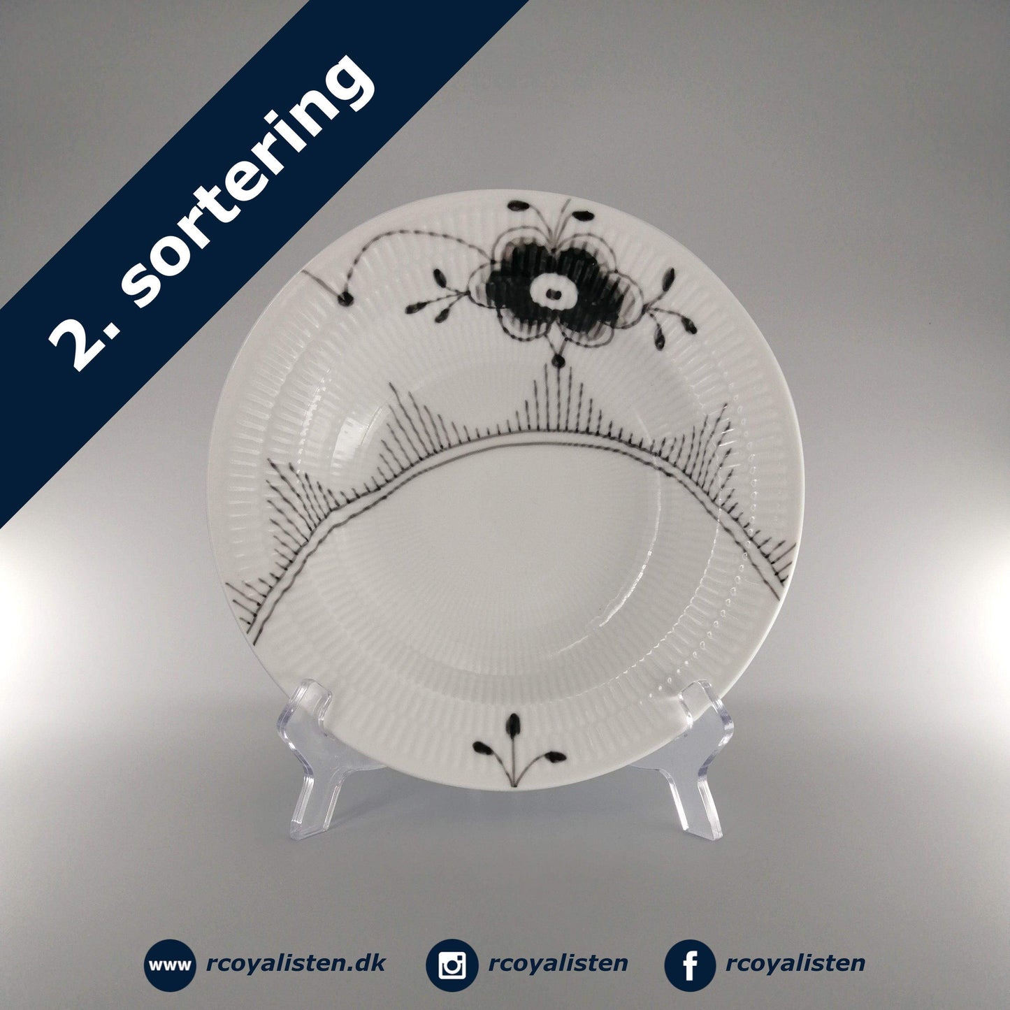 Sort Mega Riflet Dyb Tallerken #1 (21 cm) - RCoyalisten.dk