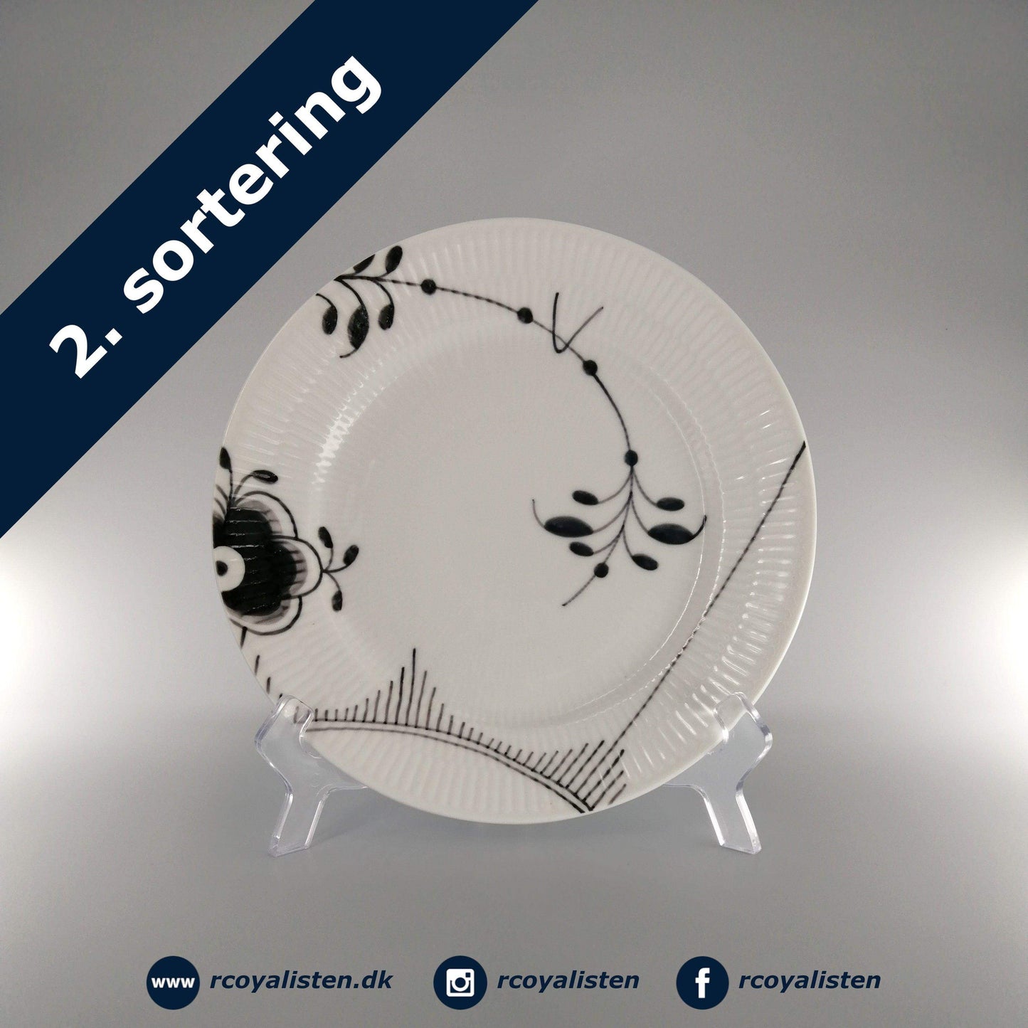 Sort Mega Riflet Tallerken #2 (22 cm) - RCoyalisten.dk