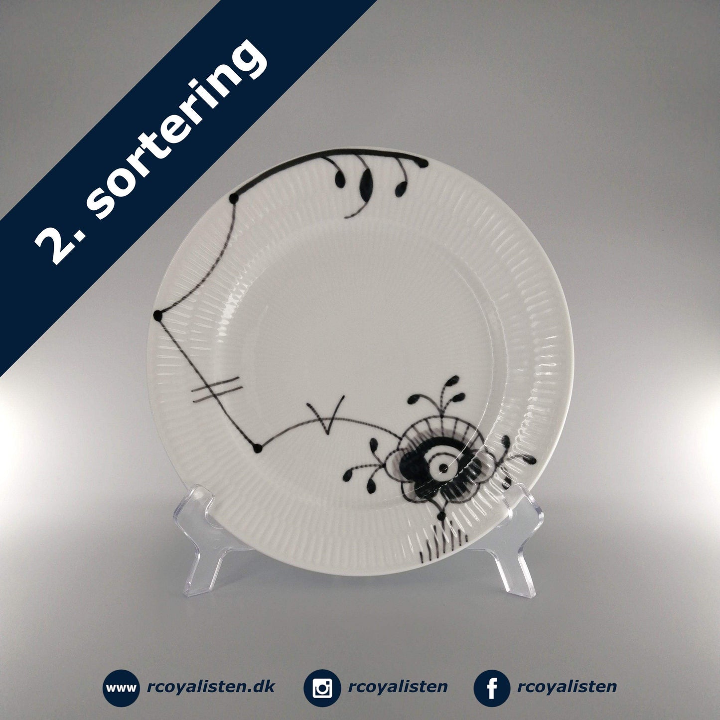 Sort Mega Riflet Tallerken #6 (22 cm) - RCoyalisten.dk