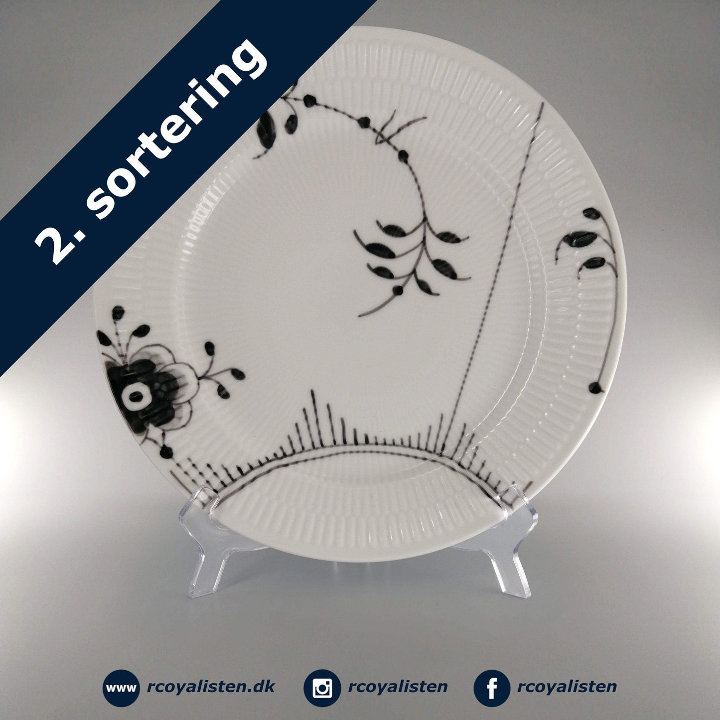 Sort Mega Riflet Tallerken #2 (27 cm) - RCoyalisten.dk