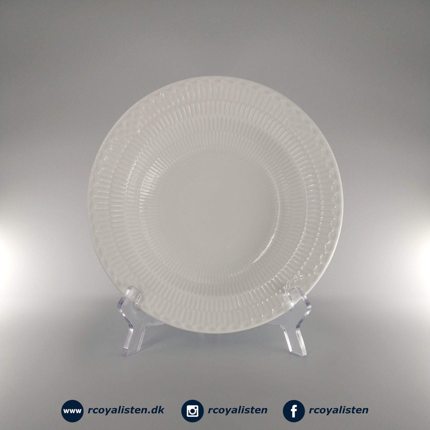 Hvid Halvblonde Dyb Tallerken (21 cm) - RCoyalisten.dk