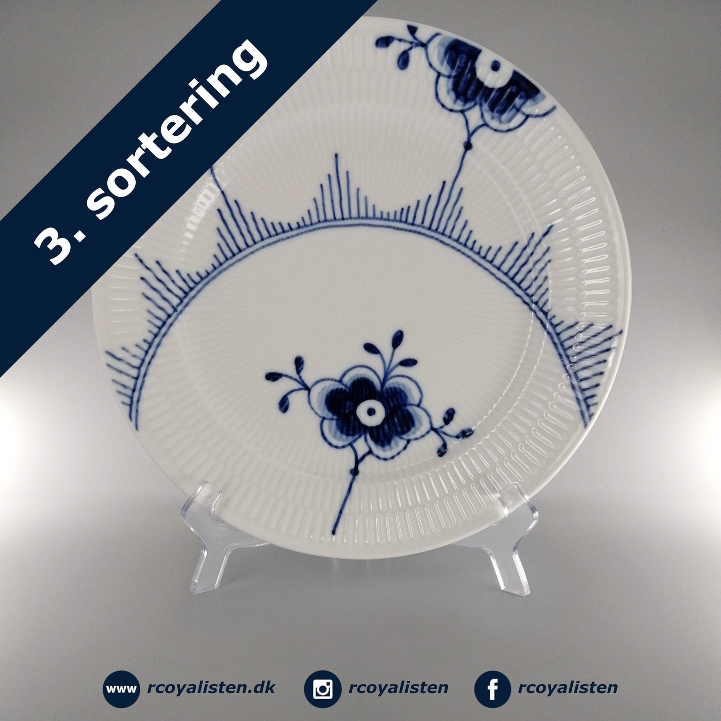 Blå Mega Riflet Tallerken #5 (27 cm) - RCoyalisten.dk