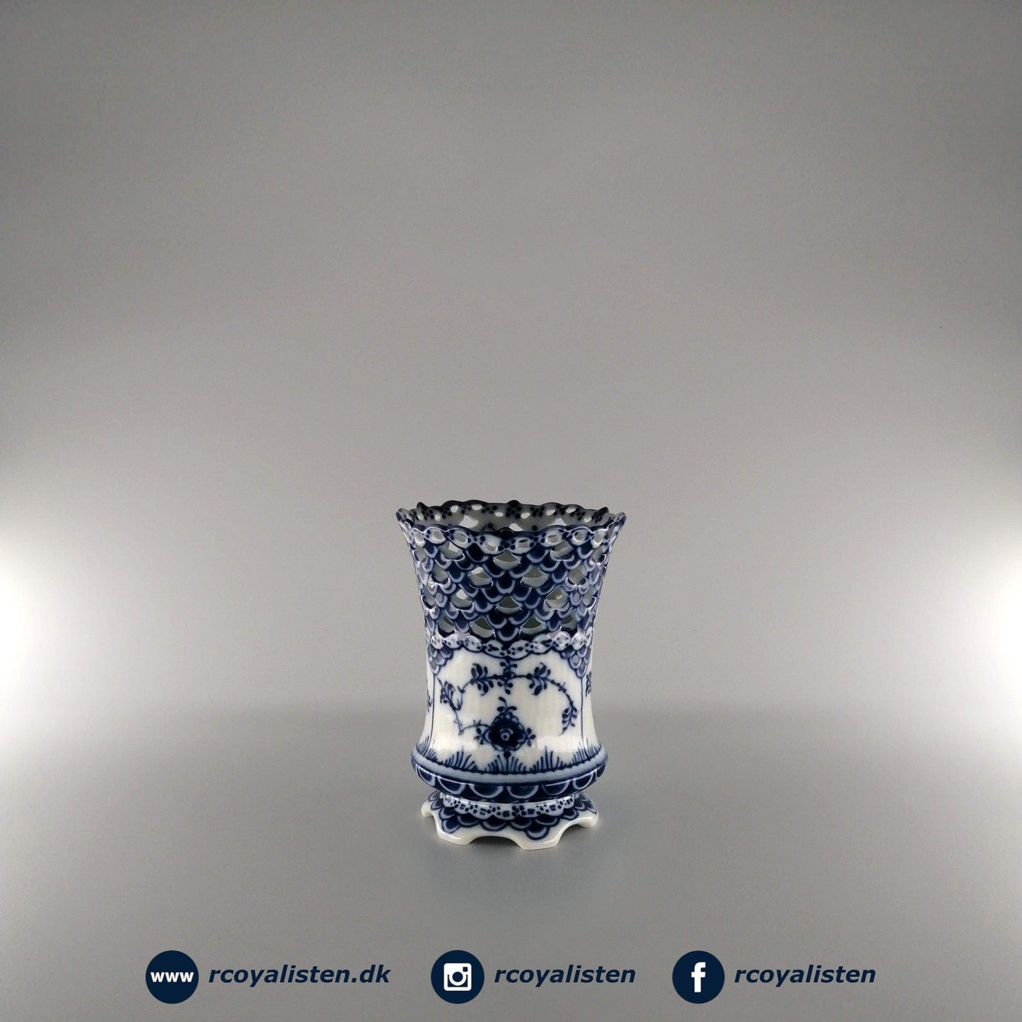 Musselmalet Helblonde Vase (11 cm) - RCoyalisten.dk