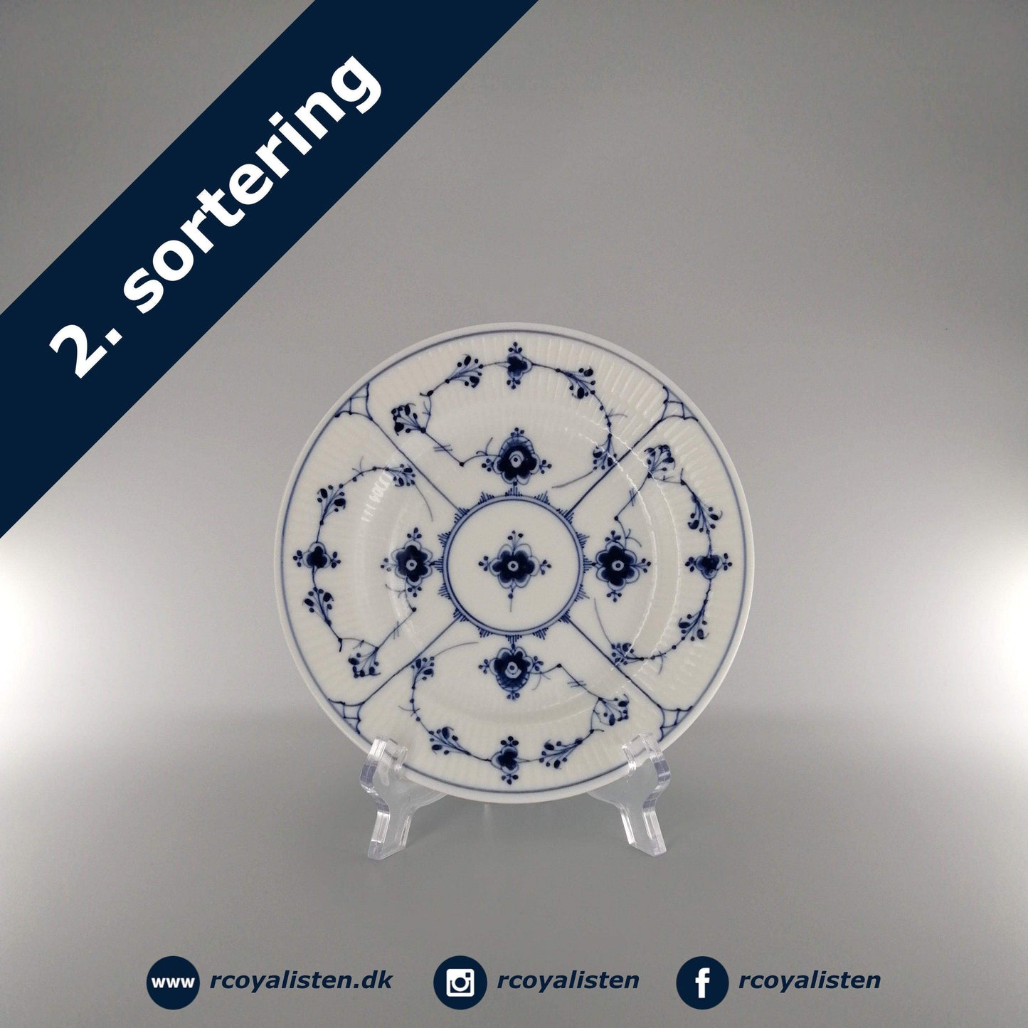 Musselmalet Riflet Tallerken (17 cm) - RCoyalisten.dk
