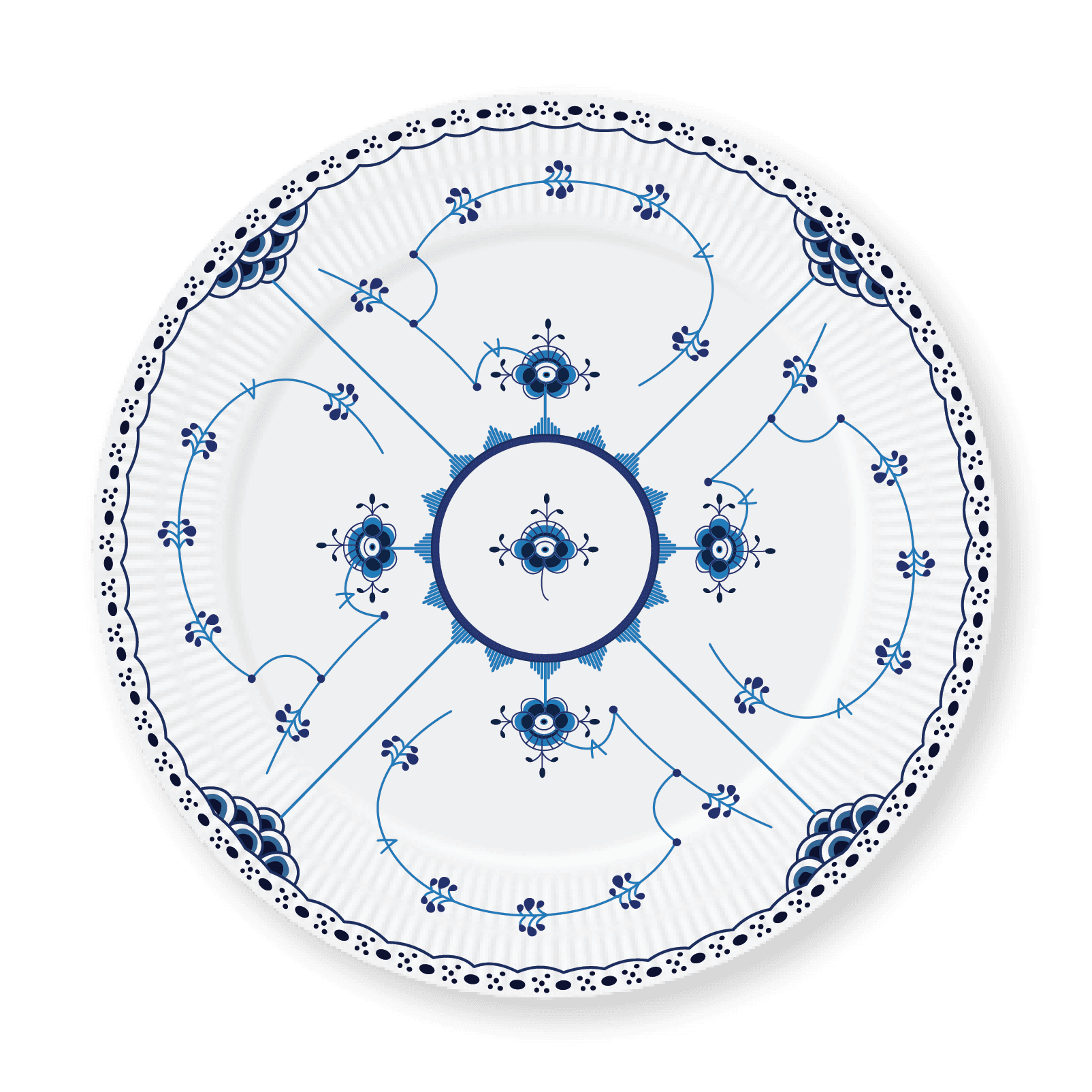 #9044　未使用品　ROYAL COPENHAGEN ロイヤルコペンハーゲン 大皿 ハンドペイント 直径約25cm Royal Copenhagen Used - Etsy UK