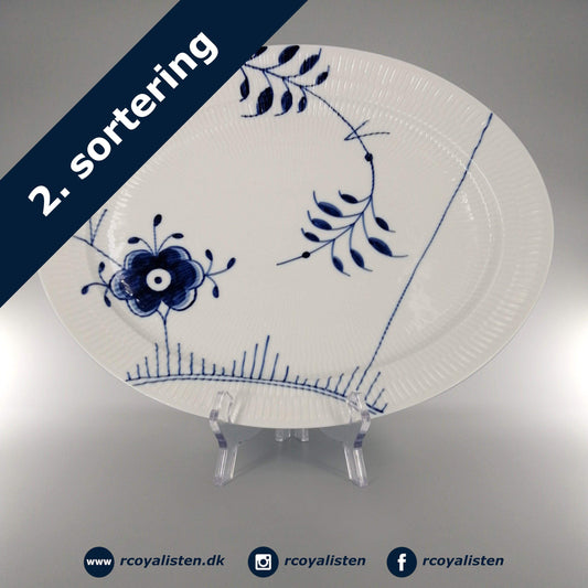 Blå Mega Riflet Ovalt Fad #2 (34 cm) - RCoyalisten.dk