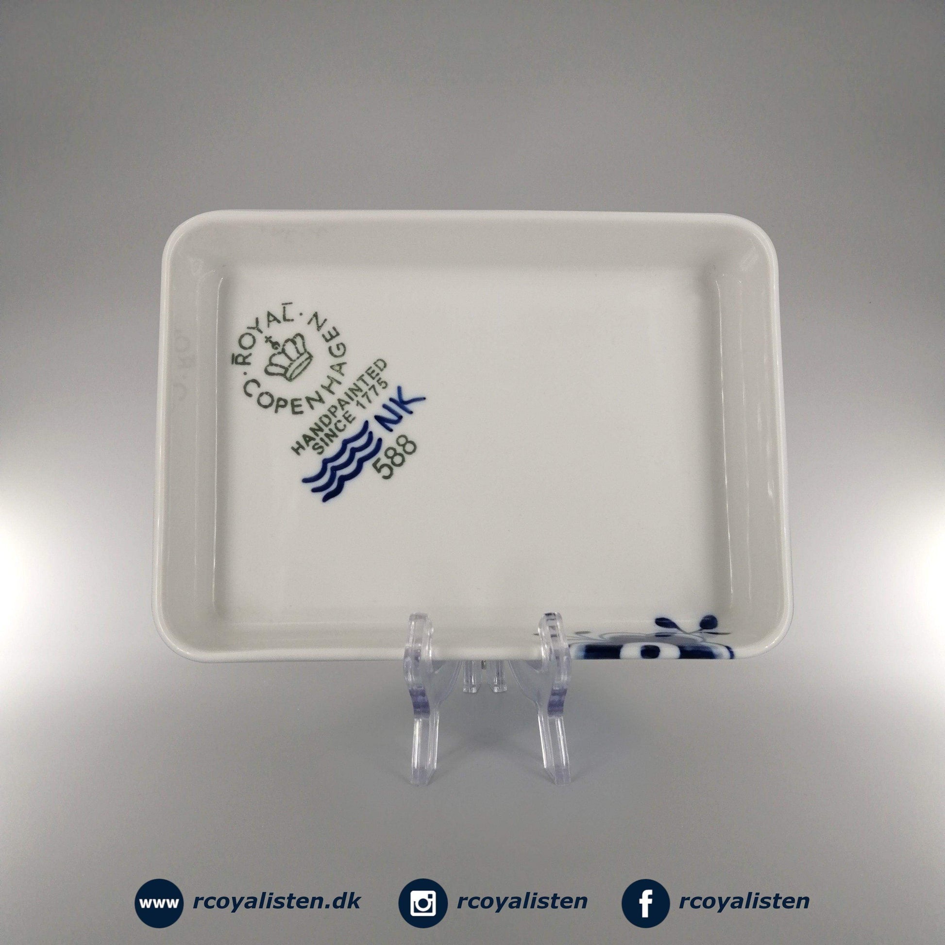 Blå Mega Riflet Rektangulær Fad (22 x 16 cm) - RCoyalisten.dk