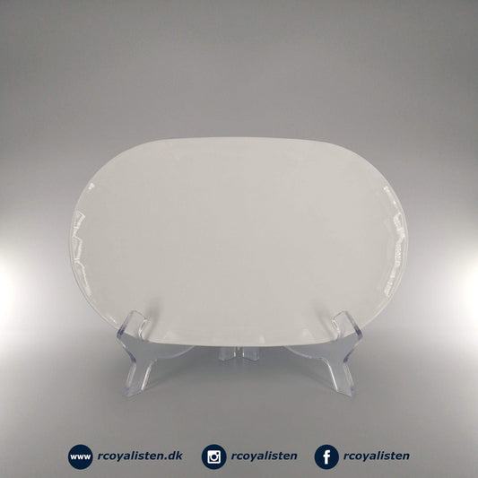 Hvid Facet Ovalt Fad (24 cm) - RCoyalisten.dk