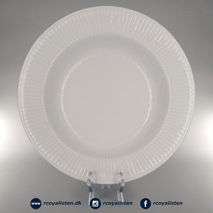 Hvid Riflet Dyb Tallerken (30 cm) - RCoyalisten.dk