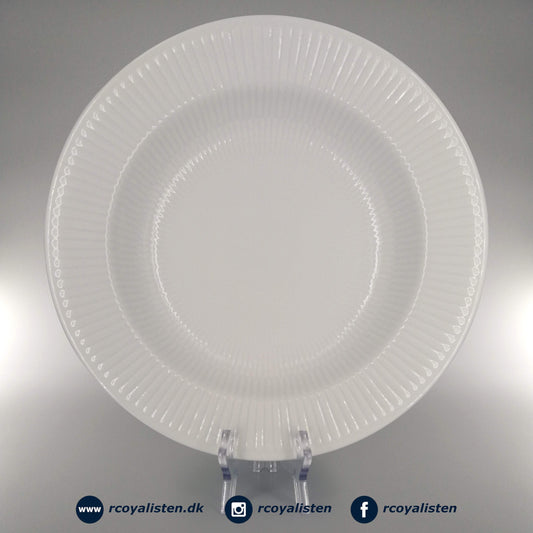 Hvid Riflet Dyb Tallerken (30 cm) - RCoyalisten.dk