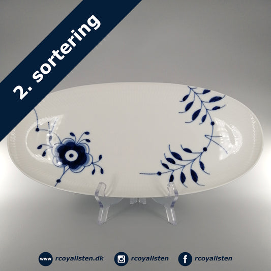 Royal Copenhagen Blå Mega Riflet Fad Aflangt (37 cm) - RCoyalisten.dk