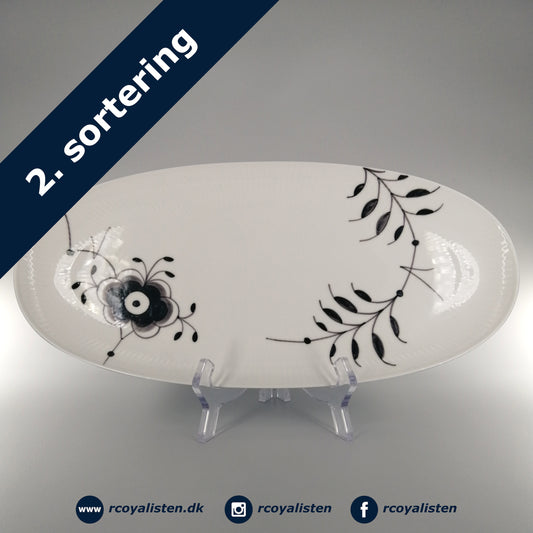 Royal Copenhagen Sort Mega Riflet Fad Aflangt (37 cm) - RCoyalisten.dk