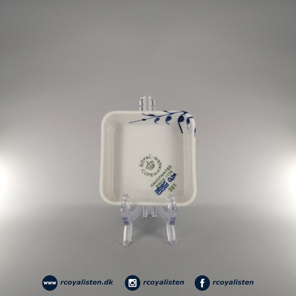 Royal Copenhagen Blå Mega Riflet Kvadratisk Fad (11 x 11 cm) - RCoyalisten.dk