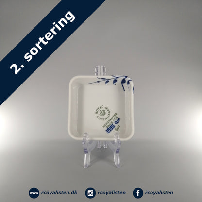 Royal Copenhagen Blå Mega Riflet Kvadratisk Fad (11 x 11 cm) - RCoyalisten.dk
