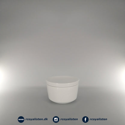 Royal Copenhagen Hvid Riflet Skål med Låg (9,5 cm / 20 cl) - RCoyalisten.dk