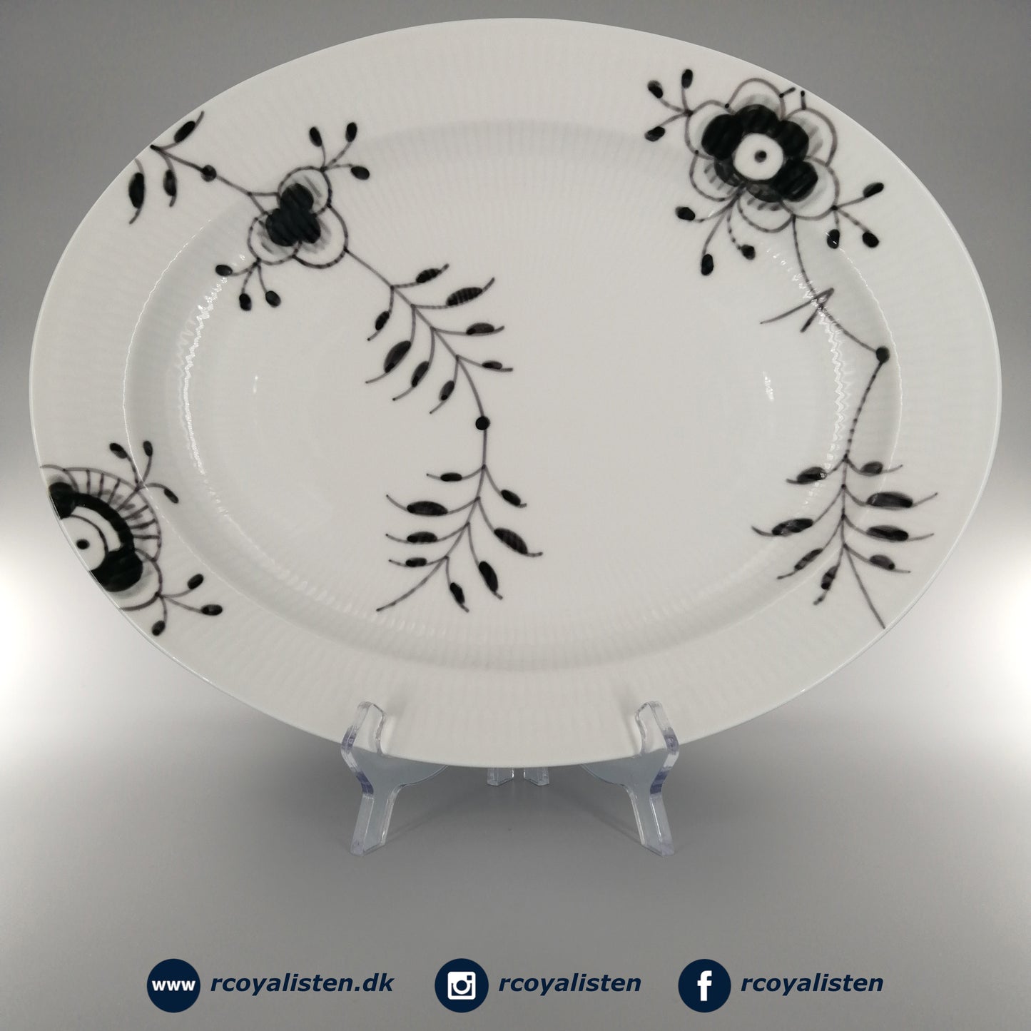 Sort Mega Riflet Ovalt Fad (36,5 cm)