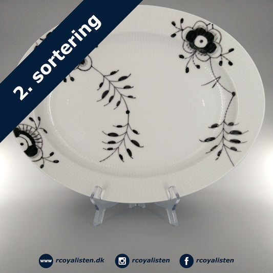 Royal Copenhagen Sort Mega Riflet Ovalt Fad (36,5 cm) - RCoyalisten.dk