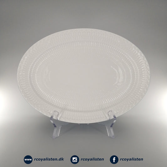 Royal Copenhagen Hvid Halvblonde Ovalt Fad (28 cm) - RCoyalisten.dk