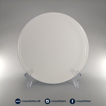Royal Copenhagen Hvid Riflet Coupe Tallerken (23 cm) - RCoyalisten.dk