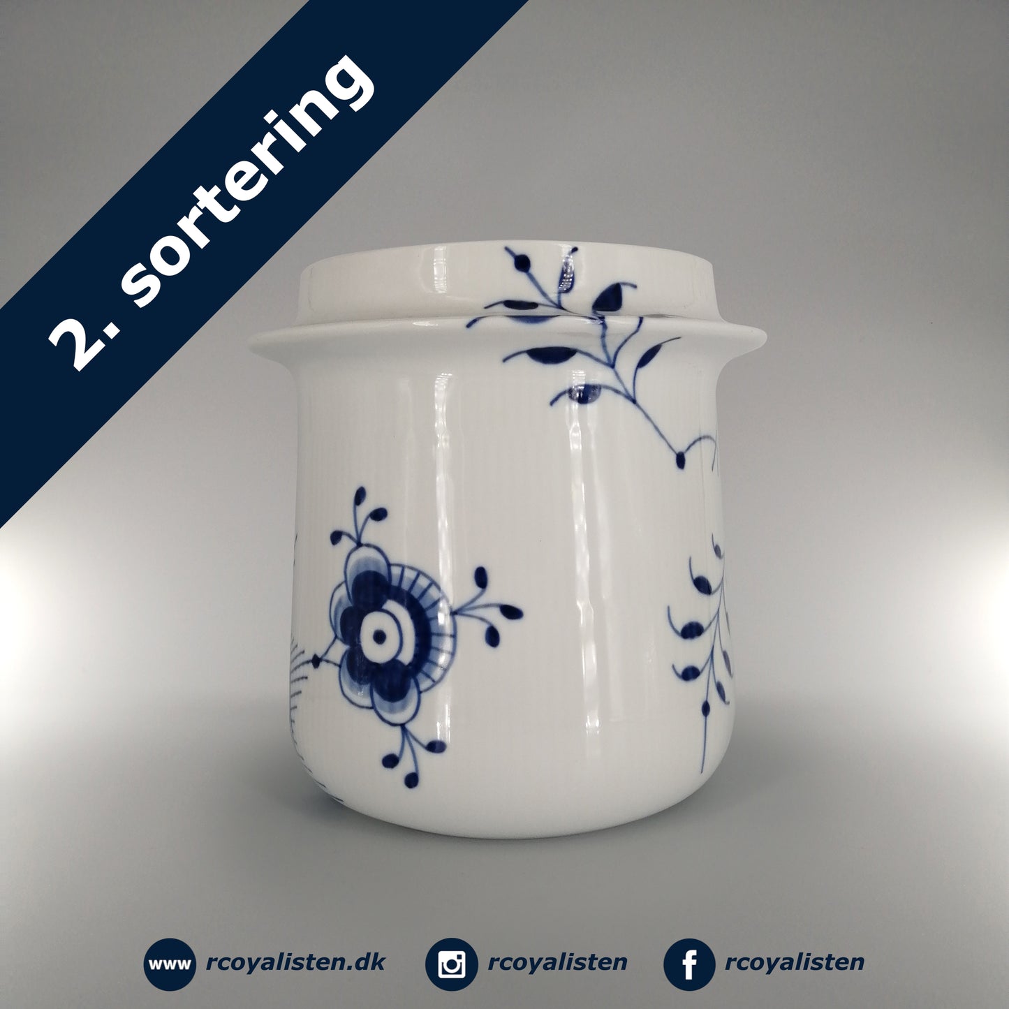 Royal Copenhagen Blå Mega Riflet Vinkøler (21,5 cm / 450 cl) - RCoyalisten.dk