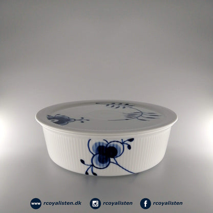 Royal Copenhagen ​Blå Mega Riflet Skål med Låg (22 cm / 145 cl) - RCoyalisten.dk