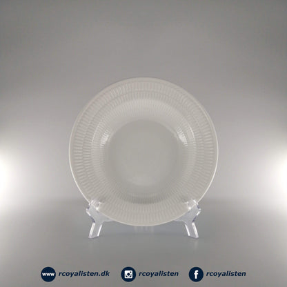 Hvid Riflet Dyb Tallerken (21 cm) - RCoyalisten.dk