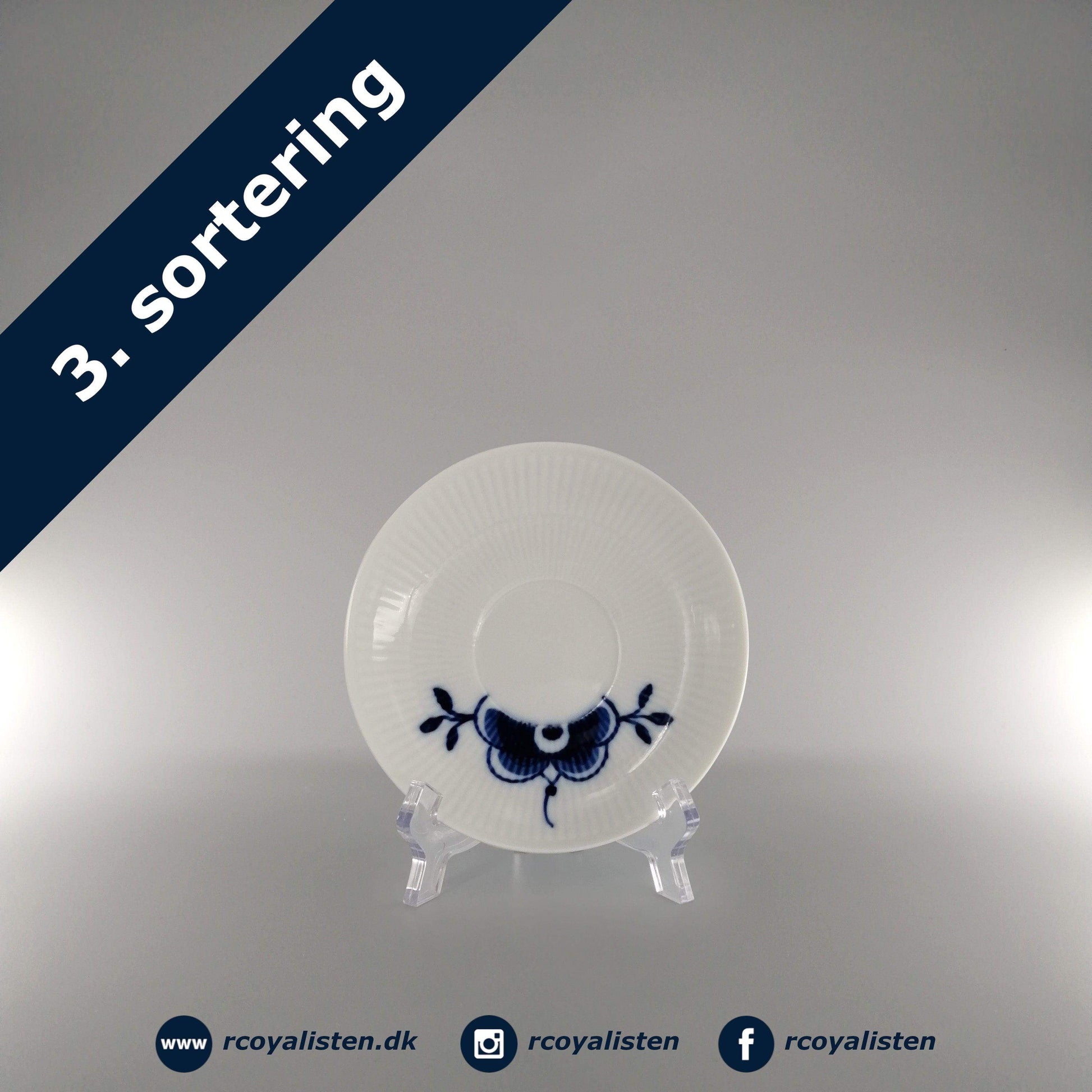 Royal Copenhagen Blå Mega Riflet Espresso Underkop (11 cm) - RCoyalisten.dk