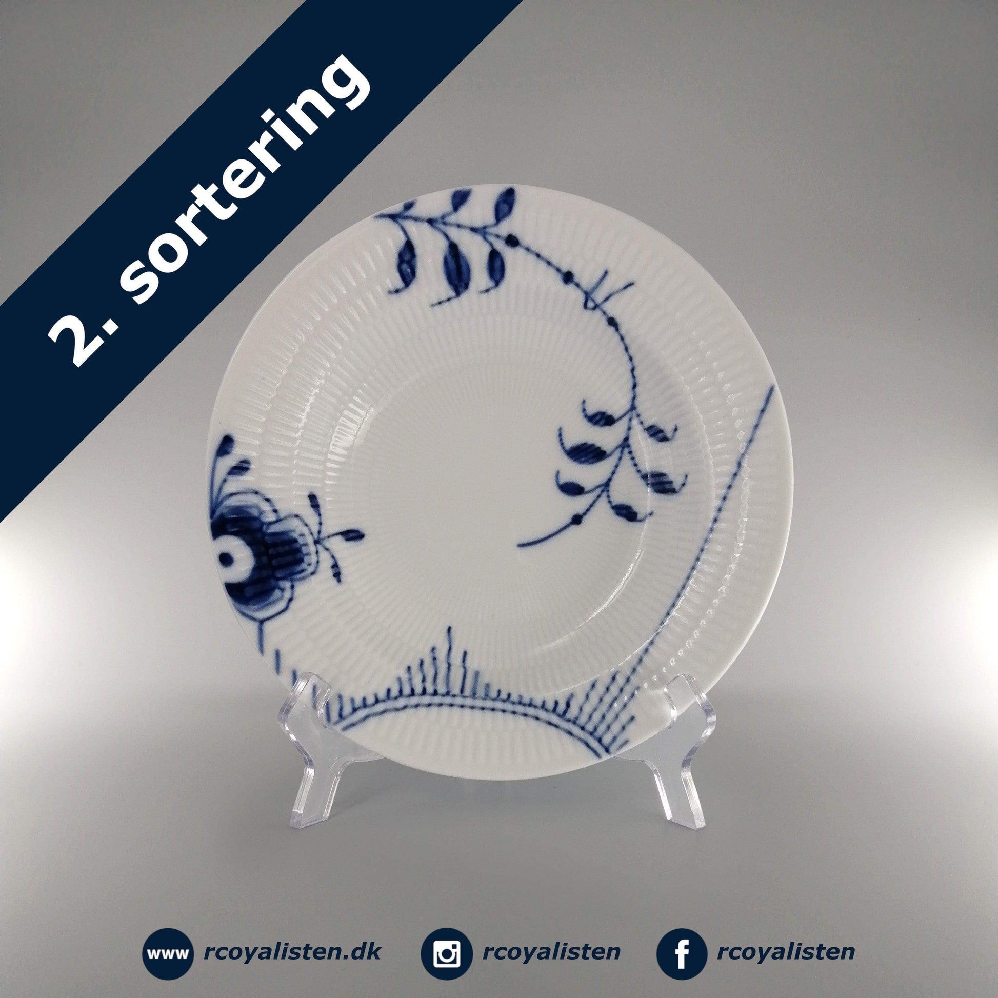 Royal Copenhagen Blå Mega Riflet Dyb Tallerken #2 (21 cm) - RCoyalisten.dk