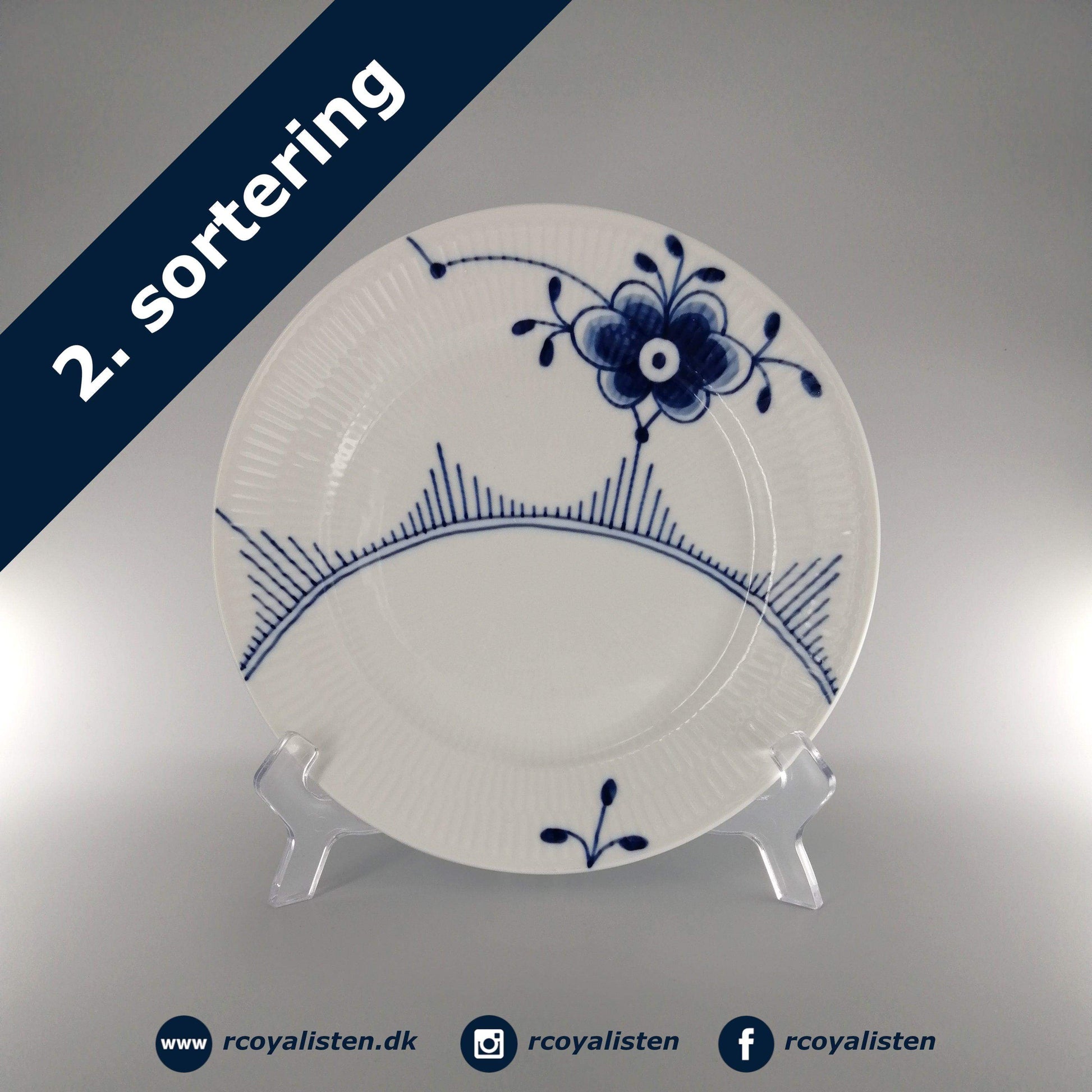 Royal Copenhagen Blå Mega Riflet Tallerken #5 (22 cm) - RCoyalisten.dk